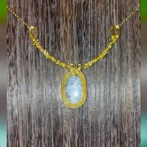 Wire Wrapped Moonstone Necklace